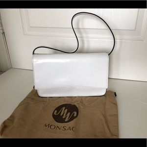 Monsac White Leather Bag